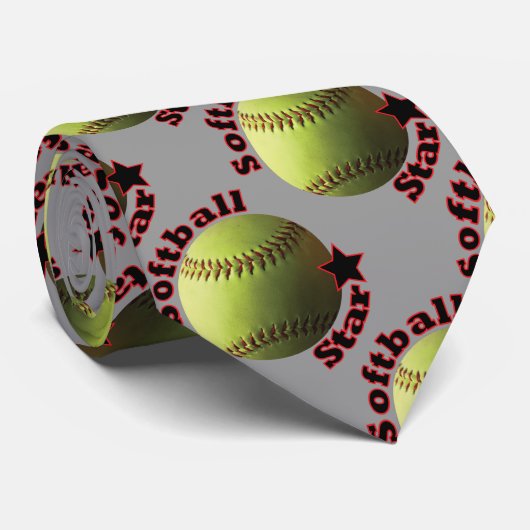 Gelber Softball-Stern Krawatte (Gerollt)