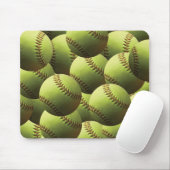 Gelber Softball tapeziert Mousepad (Mit Mouse)