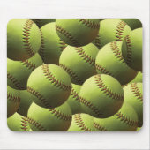 Gelber Softball tapeziert Mousepad (Vorne)