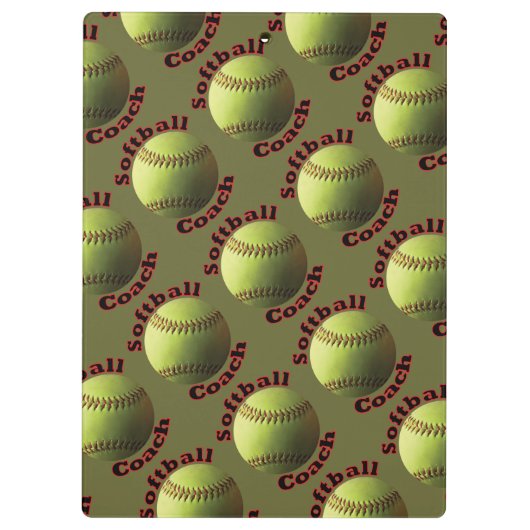 Gelber Softball-Trainer Klemmbrett (Rückseite)