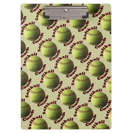 Gelber Softball-Trainer Klemmbrett (Vorderseite)