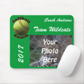 Gelber Softball-Trainer Mousepad (Mit Mouse)