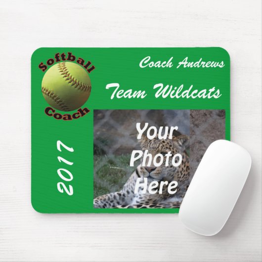 Gelber Softball-Trainer Mousepad (Mit Mouse)