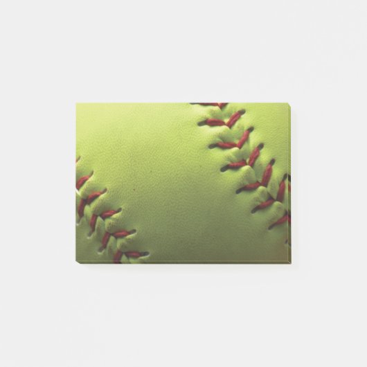 Gelber Softball verblassen, um zu schwärzen Post-it Klebezettel (Vorderseite)
