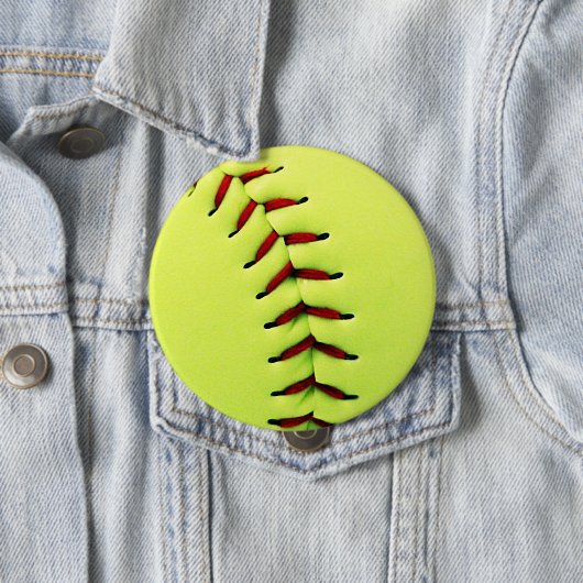 Gelber Softballball Button (Beispiel)