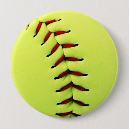 Gelber Softballball Button (Vorderseite)