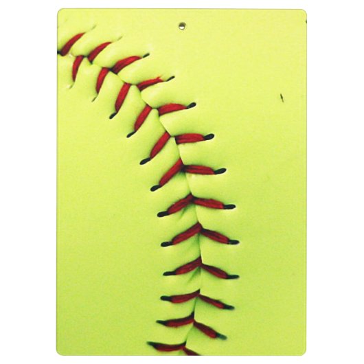 Gelber Softballball Klemmbrett (Rückseite)