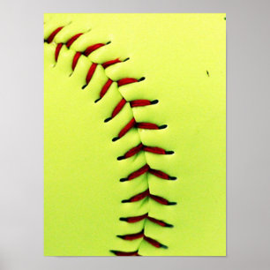 Gelber Softballball Poster