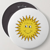 Gelber Sommer Sun mit einem glücklichen Gesicht Button (Vorne & Hinten)