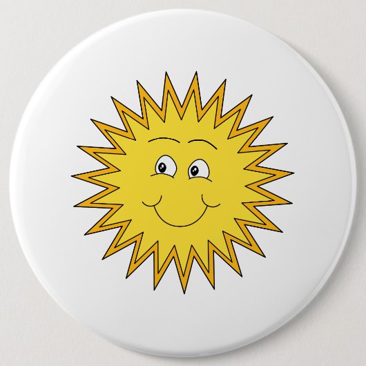 Gelber Sommer Sun mit einem glücklichen Gesicht Button (Vorderseite)