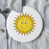 Gelber Sommer Sun mit einem glücklichen Gesicht Button (Beispiel)