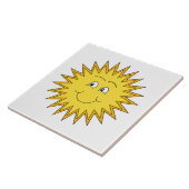 Gelber Sommer Sun mit einem glücklichen Gesicht Fliese (Seite)