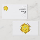 Gelber Sommer Sun mit einem glücklichen Gesicht Visitenkarte (Vorne/Hinten)