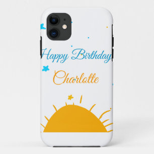 Gelber Sonne blaue Sterne Alles Gute zum Geburtsta Case-Mate iPhone Hülle