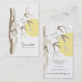 Gelber Sonnenaufgangzen-orientalischer Bambus Visitenkarte (Vorne/Hinten)