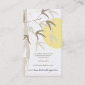 Gelber Sonnenaufgangzen-orientalischer Bambus Visitenkarte (Rückseite)