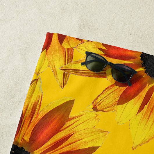 Gelber Sonnenblume-Garten-Blumenbadetuch Strandtuch (Beispiel)