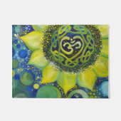 Gelber Sonnenblume-Krone Chakra Entwurf Fußmatte (Vorderseite)