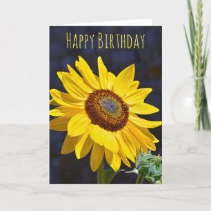 Gelber Sonnenblumegeburtstag Karte