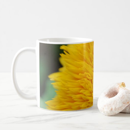 Gelber Sonnenblumenkaffee Kaffeetasse (Mit Donut)
