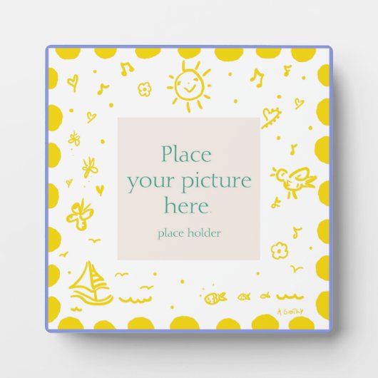 Gelber Sonnenschirm Fotoplatte (Vorderseite)