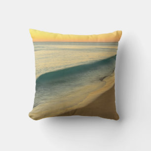 Gelber Sonnenuntergang am Strand Akryllische Kunst Kissen