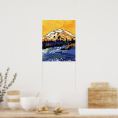 Gelber Sonnenuntergang Poster (Küche)