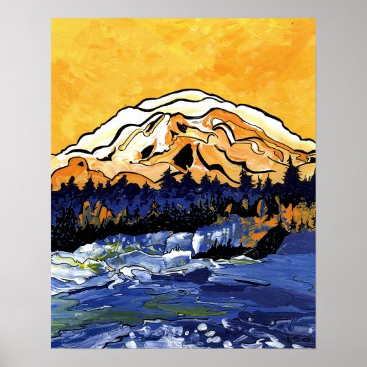 Gelber Sonnenuntergang Poster (Vorne)