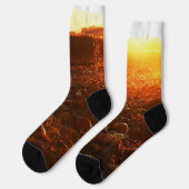 Gelber Sonnenuntergang Socken (Linkes Detail)
