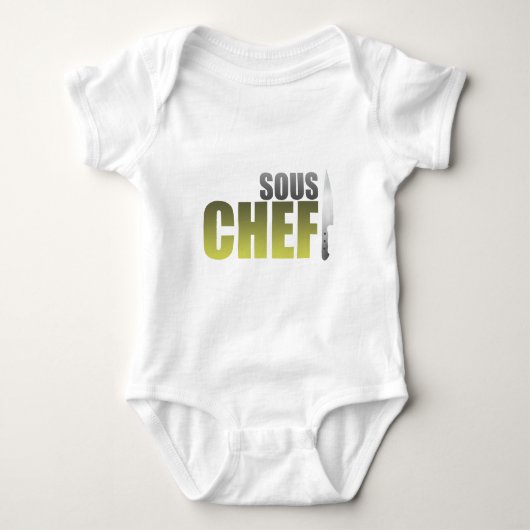Gelber Sous Koch Baby Strampler (Vorderseite)