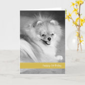Gelber Spitz Happy Birthday Card Karte (Gelbe Blume)