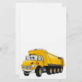 Gelber Sprungwagen 10w Cartoon Briefpapier (Vorne/Hinten)