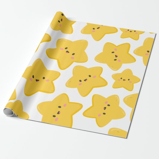 Gelber Star Geschenkpapier (Ungerollt)