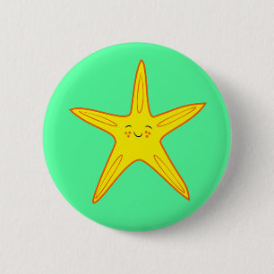 Gelber Starfish-Knopf Button