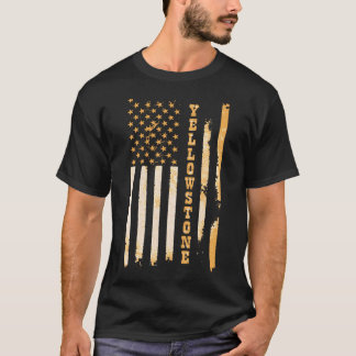 Gelber Stein Klassisches Fit Black mit Flag Design T-Shirt