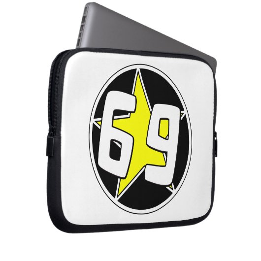 Gelber Stern 69 Laptopschutzhülle (Vorne Rechts)