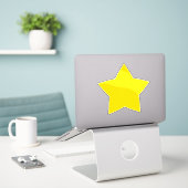 Gelber Stern Aufkleber (Laptop auf Schreibtisch)