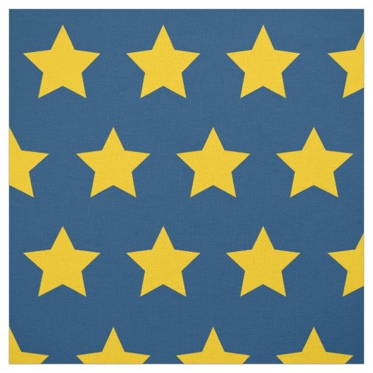 gelber Stern Blau Hintergrund Stoff (Muster)