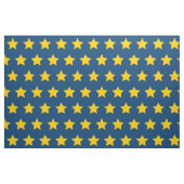 gelber Stern Blau Hintergrund Stoff (Fat Quarter (45,7 x 55,9 cm))