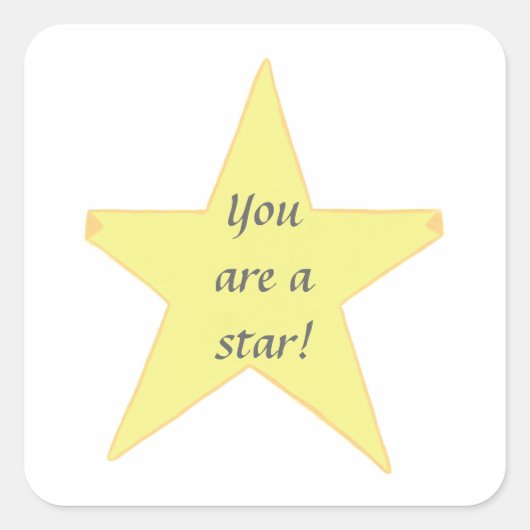 Gelber Stern, du bist ein Star Stickers (Vorderseite)