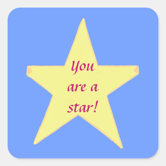 Gelber Stern, du bist ein Star Stickers (Vorderseite)