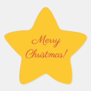 Gelber Stern Frohe Weihnachten Feiertagsaufkleber Stern-Aufkleber