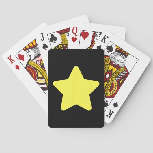 Gelber Sternbaum Frohe Weihnachten Spielkarten (Rückseite)