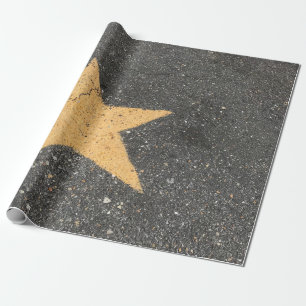 Gelber sternbedruckter Bürgersteig Geschenkpapier