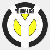 Gelber Stick Runder Aufkleber (Vorderseite)