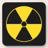 Gelber Strahlungs-Symbol-Untersetzer Getränkeuntersetzer (Vorderseite)
