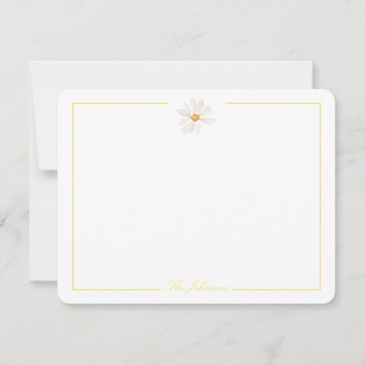 Gelber Streifen Daisy Personalisiert Stationery Mitteilungskarte (Vorderseite)