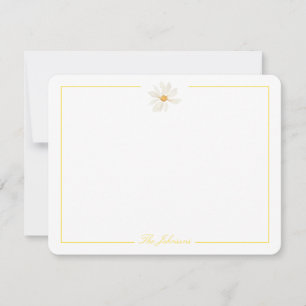Gelber Streifen Daisy Personalisiert Stationery Mitteilungskarte