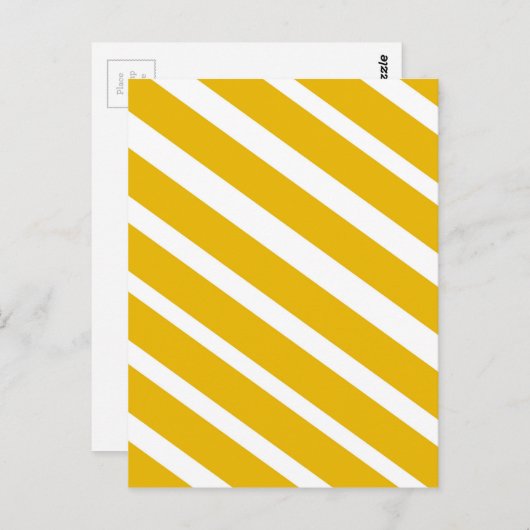 Gelber Streifen diagonal Zickzack Senf Postkarte (Vorne/Hinten)