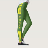 Gelber Streifen, grüner Leggings Power Text (Rechts)
